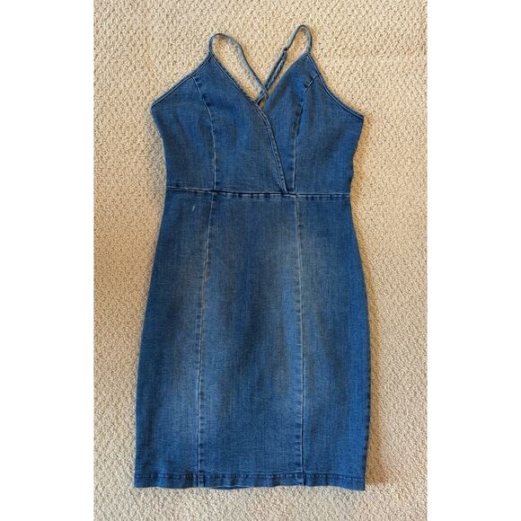 Active USA Denim Jean V-neck Dress - Picture 2 of 9